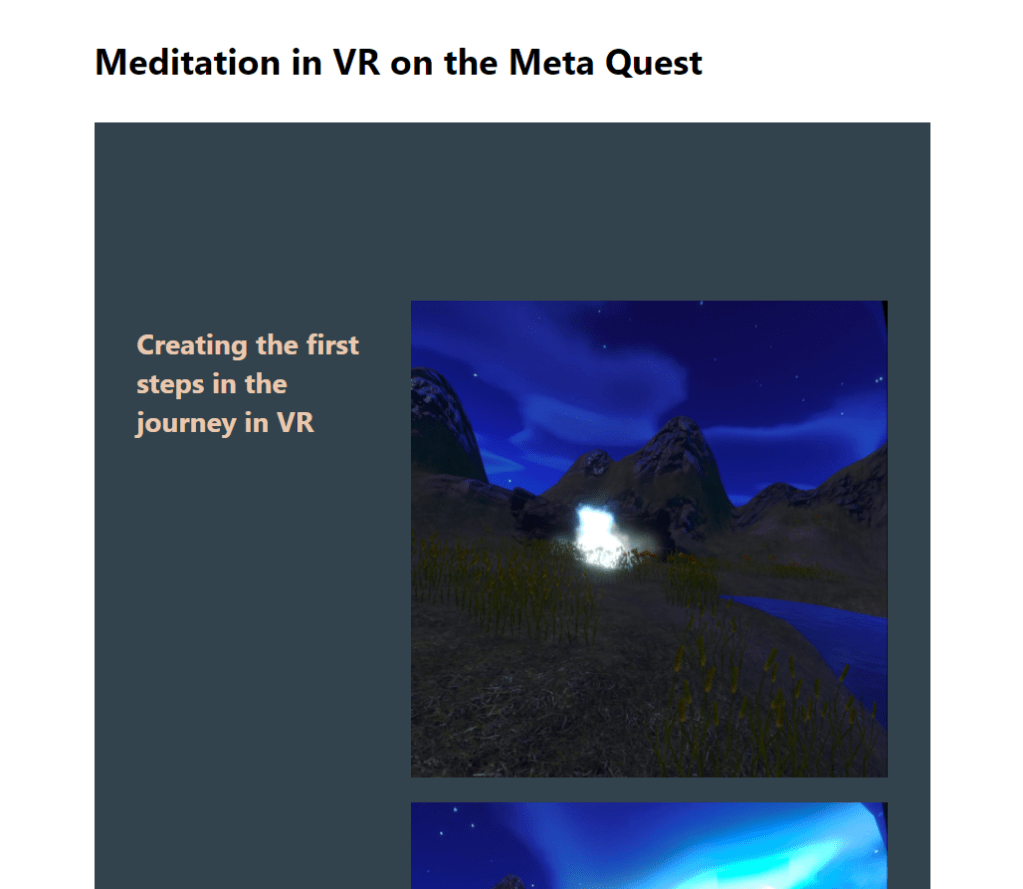 Screenshot of Meditation in VR project